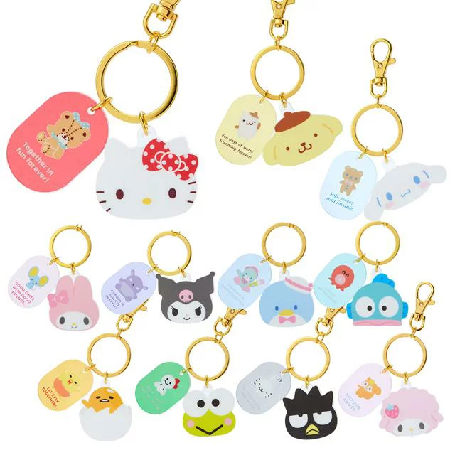 Sanrio三丽鸥|Acrylic Face Keychain角色大赏可爱脸型亚克力钥匙扣挂件/钥匙圈/又厚又透很有质感|约4×0.4×3.5cm
