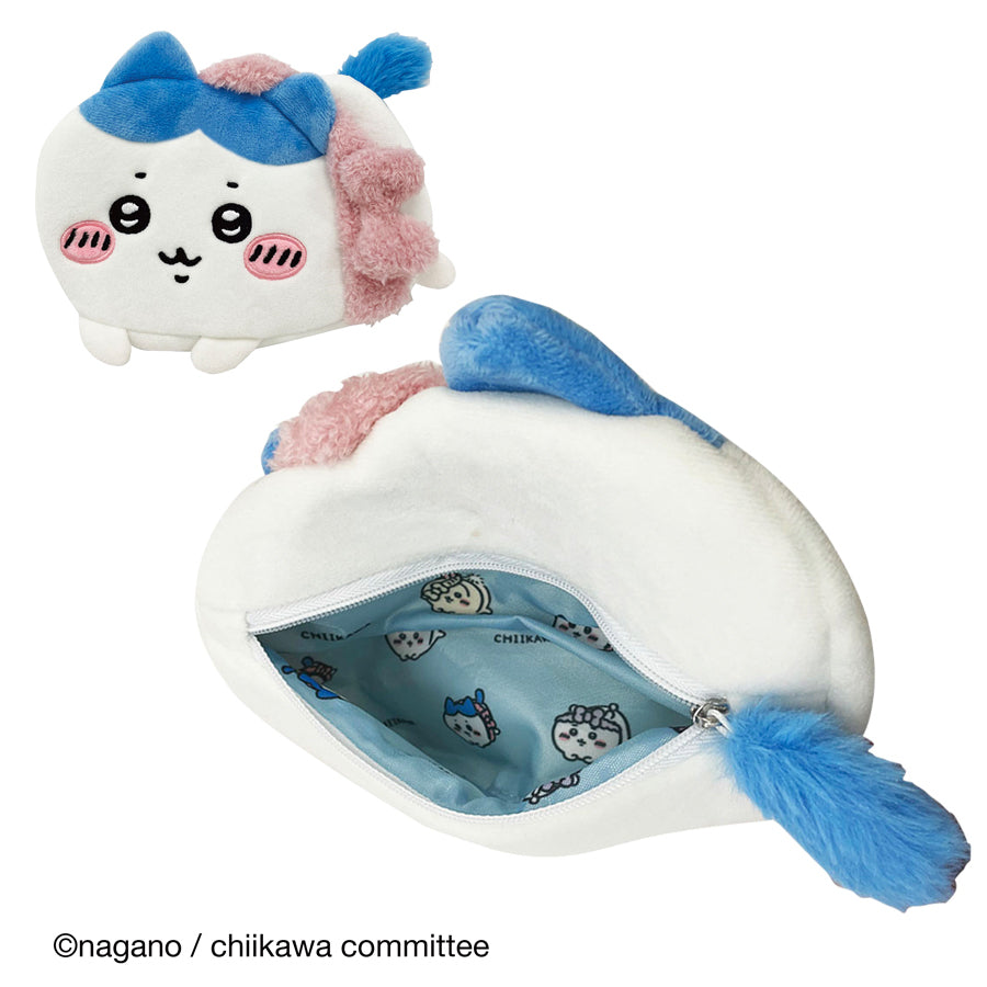 Chiikawa|毛茸茸收纳包/拉链是毛茸茸小尾巴/满印可爱内里|約H220×W200×D15mm