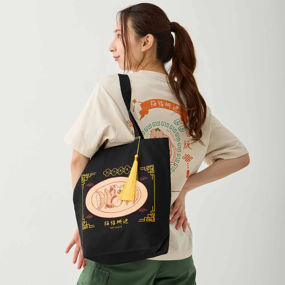 Mofusand|Chinese Style Tote Bag|37×24×12cm approx.
