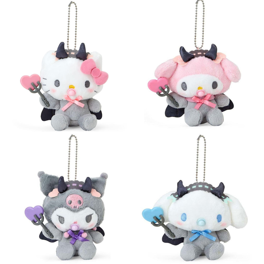 Sanrio三丽鸥|Mascot Holder / Baby Devil小恶魔爱心手杖吃奶嘴宝宝毛绒玩偶挂件/包挂|约13×5.5×11cm