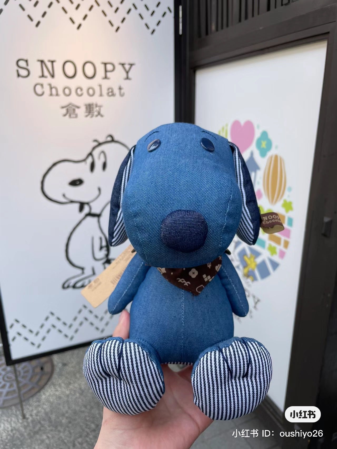 Snoopy|仓敷限定牛仔scarf公仔/玩偶|M号高约20cm