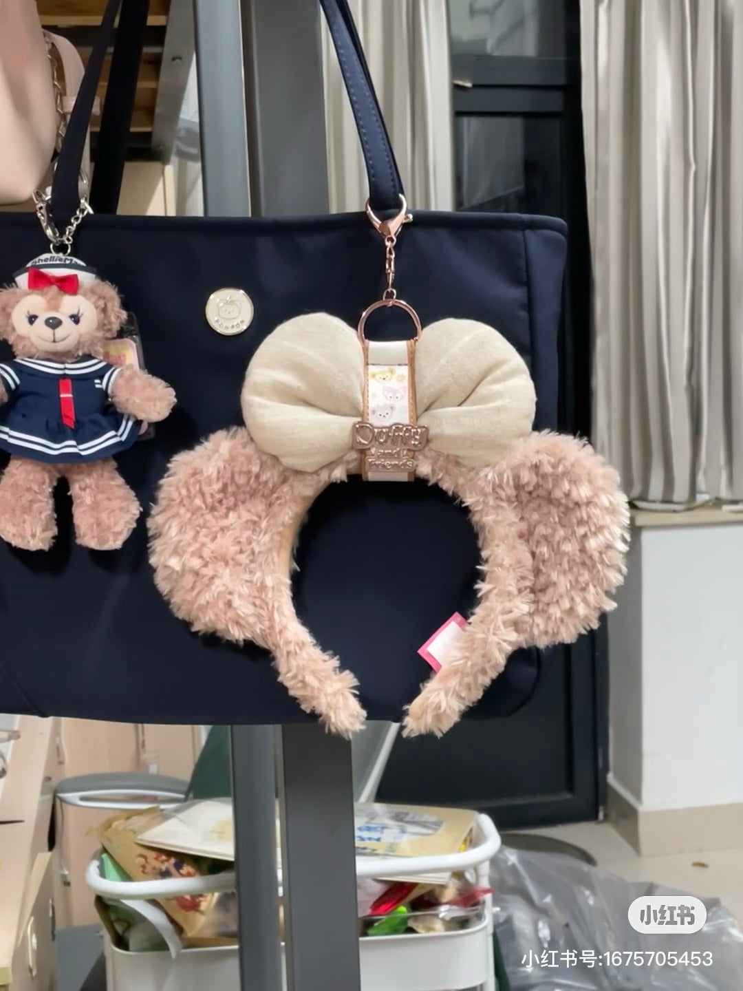 Disney SH|duffy and friends达菲皮质感发箍扣/钥匙扣/挂件