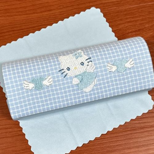 Sanrio|Hello Kitty Glasses Case Light Blue Angel|6 x 16 x 4 cm approx.