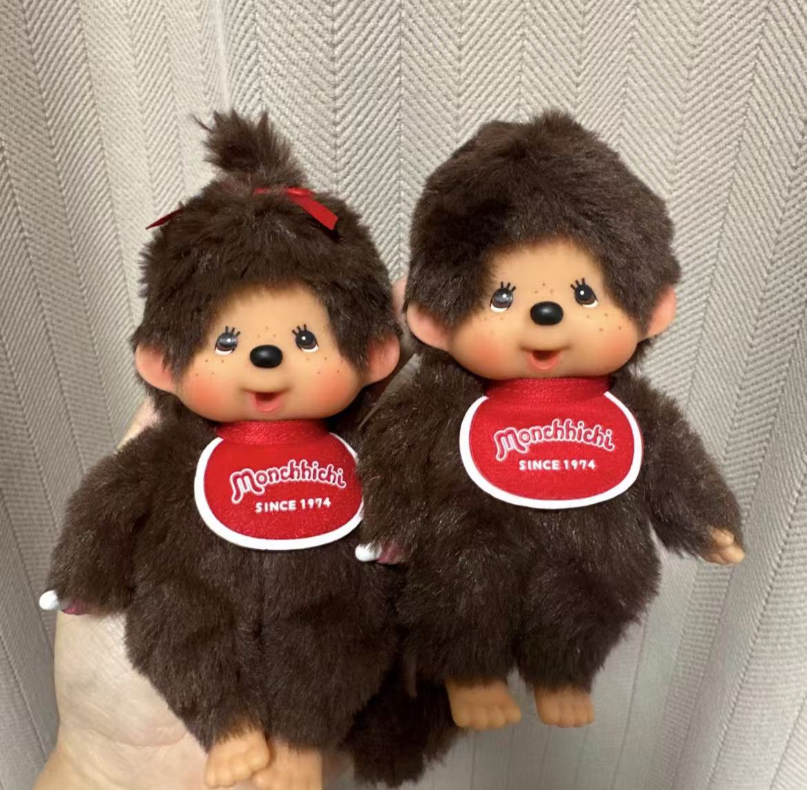 Monchhichi|Anime Character Mascot Holder /Plush Keychain|H13.5 x W8.5 x D5.5cm approx.