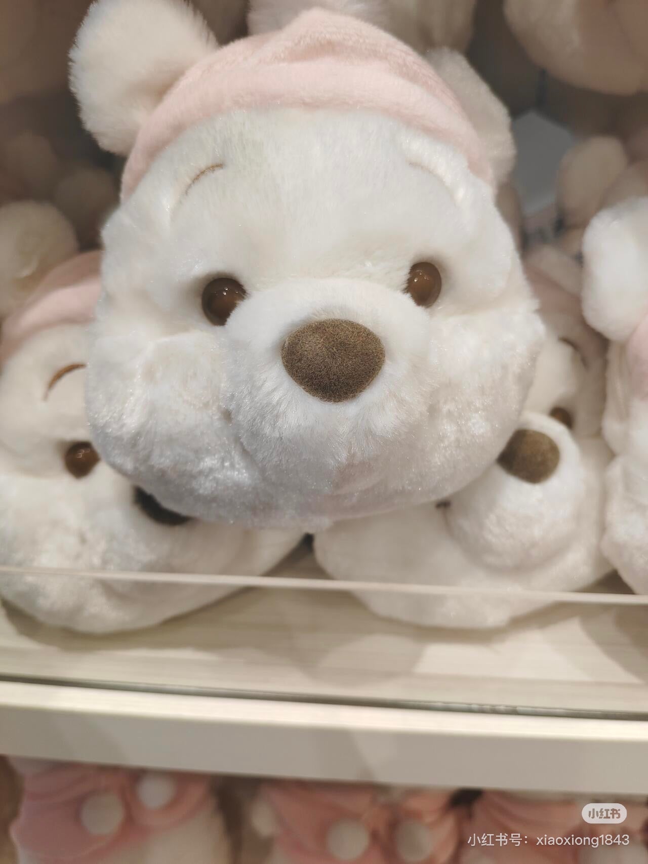 Disney迪士尼|Winnie the Pooh Pass Case Fruit Latte Color White Pooh东迪冬日限定水果拿铁色睡衣睡帽斗篷系列噗噗维尼脸型毛茸茸可伸缩卡包/收纳包/零钱包|约H14.5×W12×D9cm