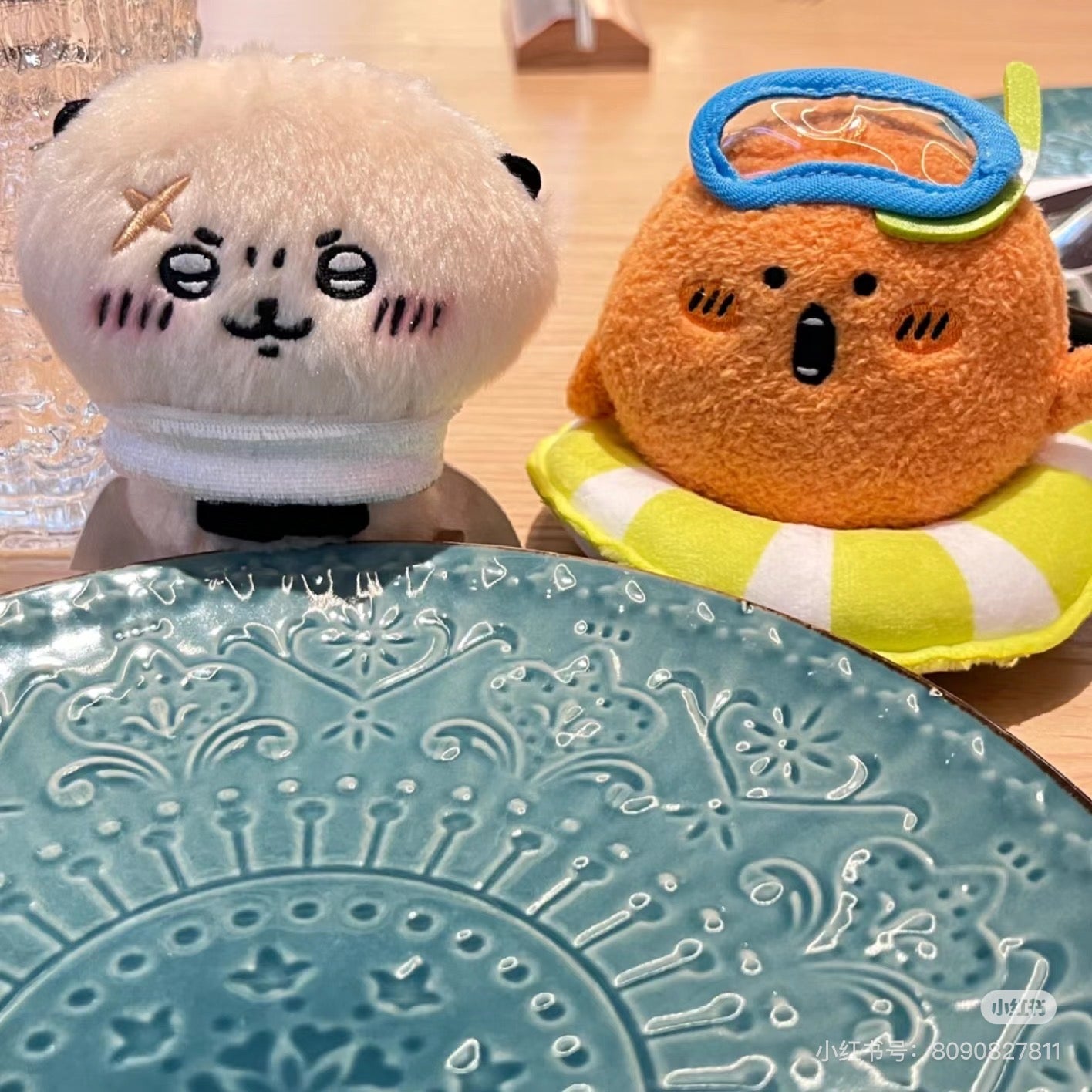 Nagano嘲讽熊|Market Petit Mini Mascot游泳圈薯饼可乐饼毛绒挂件/包挂|约H95×W100×D100mm