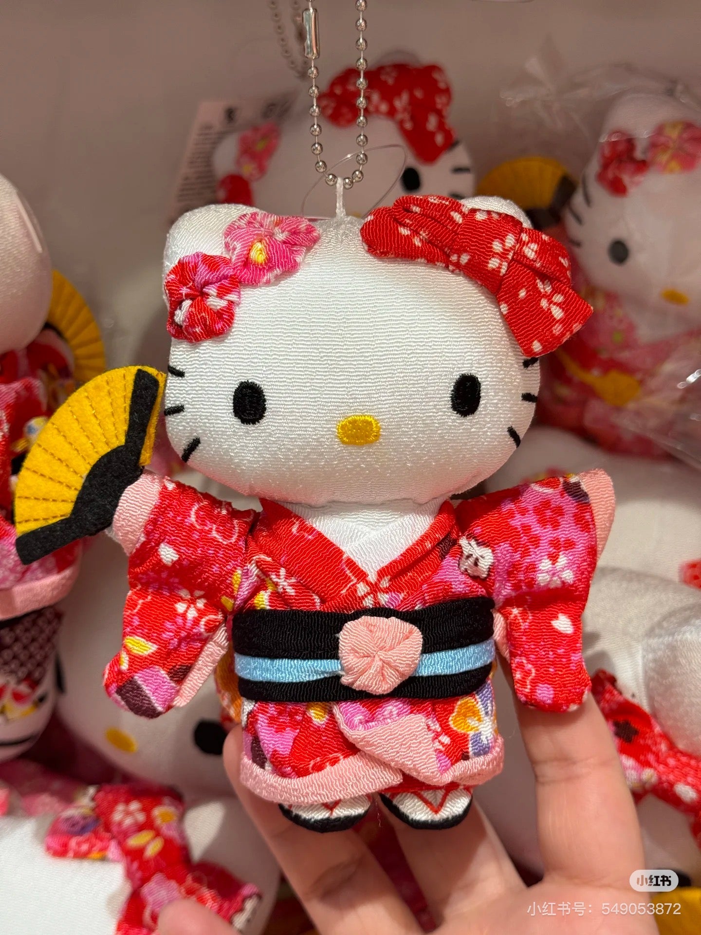 Hello kitty|Crepe Japanese kimono Mascot Holder /Plush Keychain|12×5×12cm approx.
