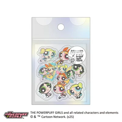 Powerpuff Girls|Aurora Hologram Clear Flake Stickers|H42 x W85 x D30mm approx.