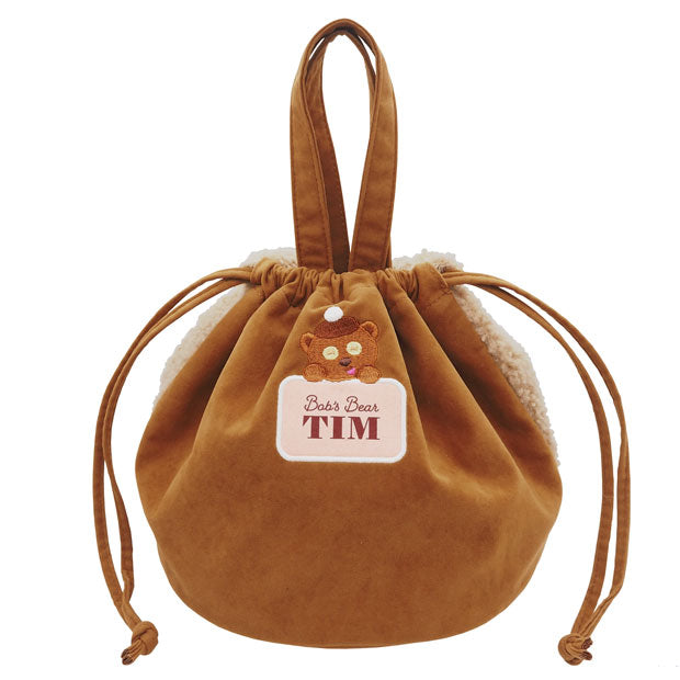 Minions|usj冬日毛茸茸格子拼接两用包/束口袋|約W29.5cm×H18cm