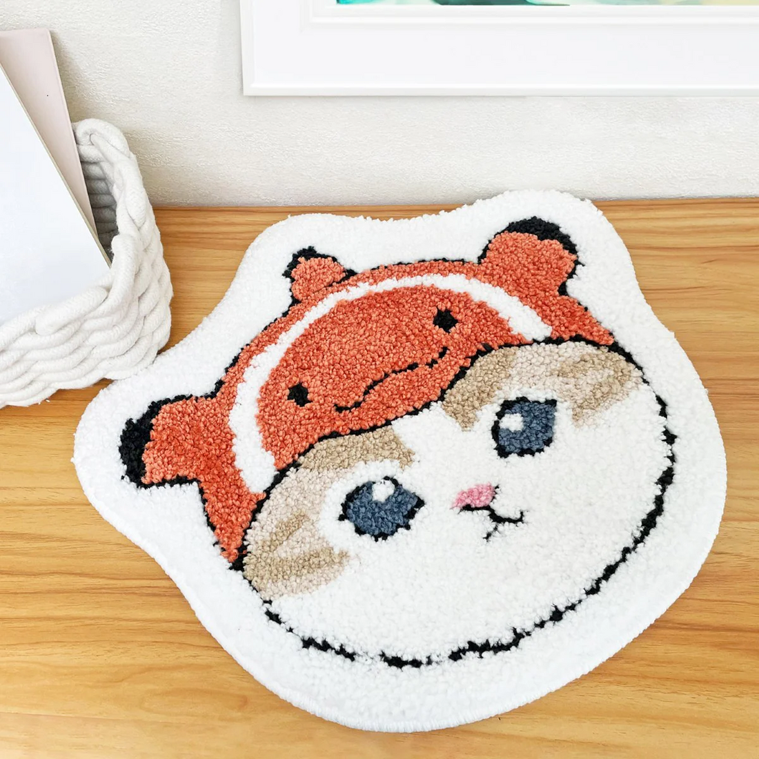 Mofusand|Die-cut Fluffy Mini Mat - Clownfish Cat| 35×37cm approx.