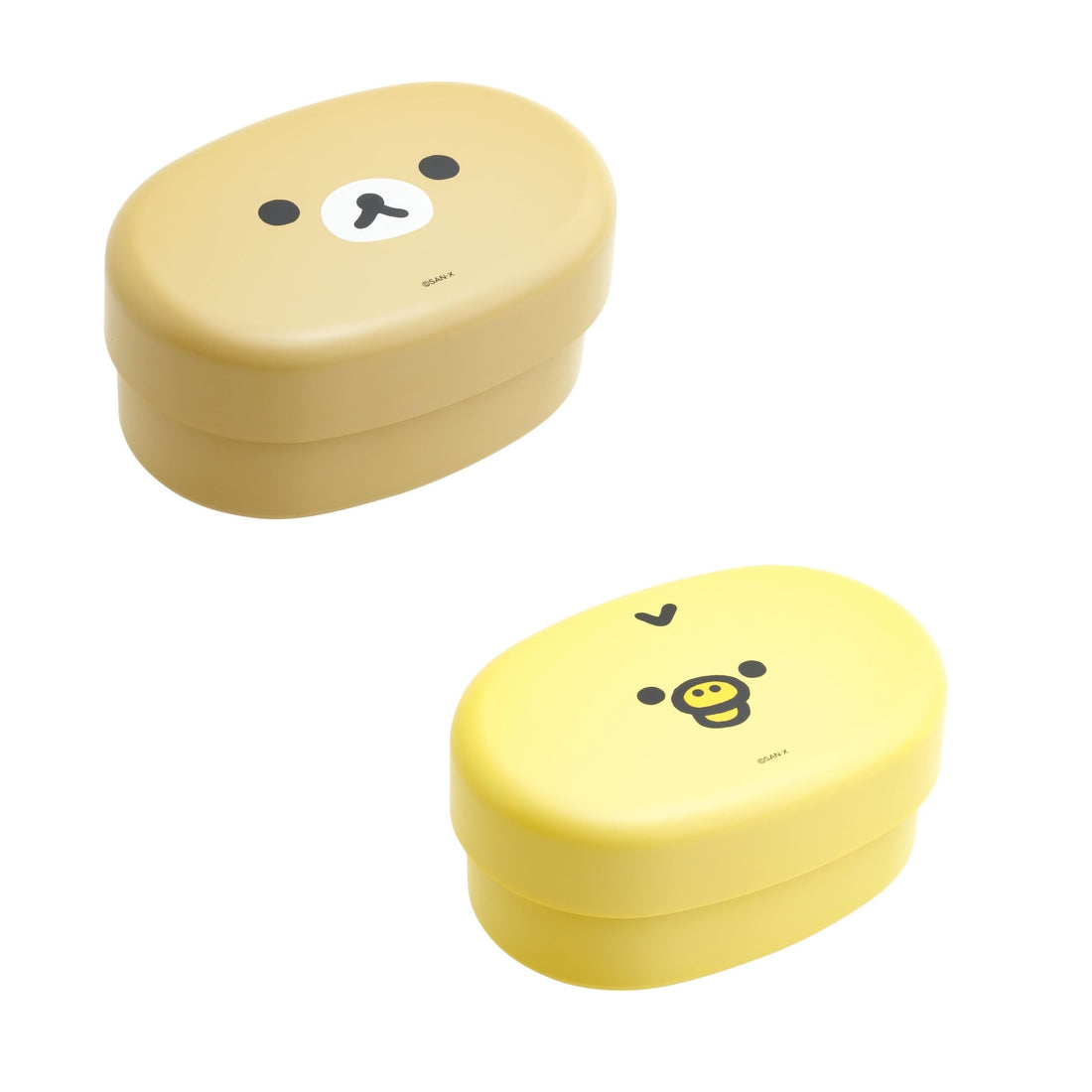 Rilakkuma轻松熊| San-X 2 Tier Lunch Box /Basic Rilakkuma Favorite Things最喜欢的东西系列脸型双层便当盒/饭盒/午餐盒|约95×140×65mm