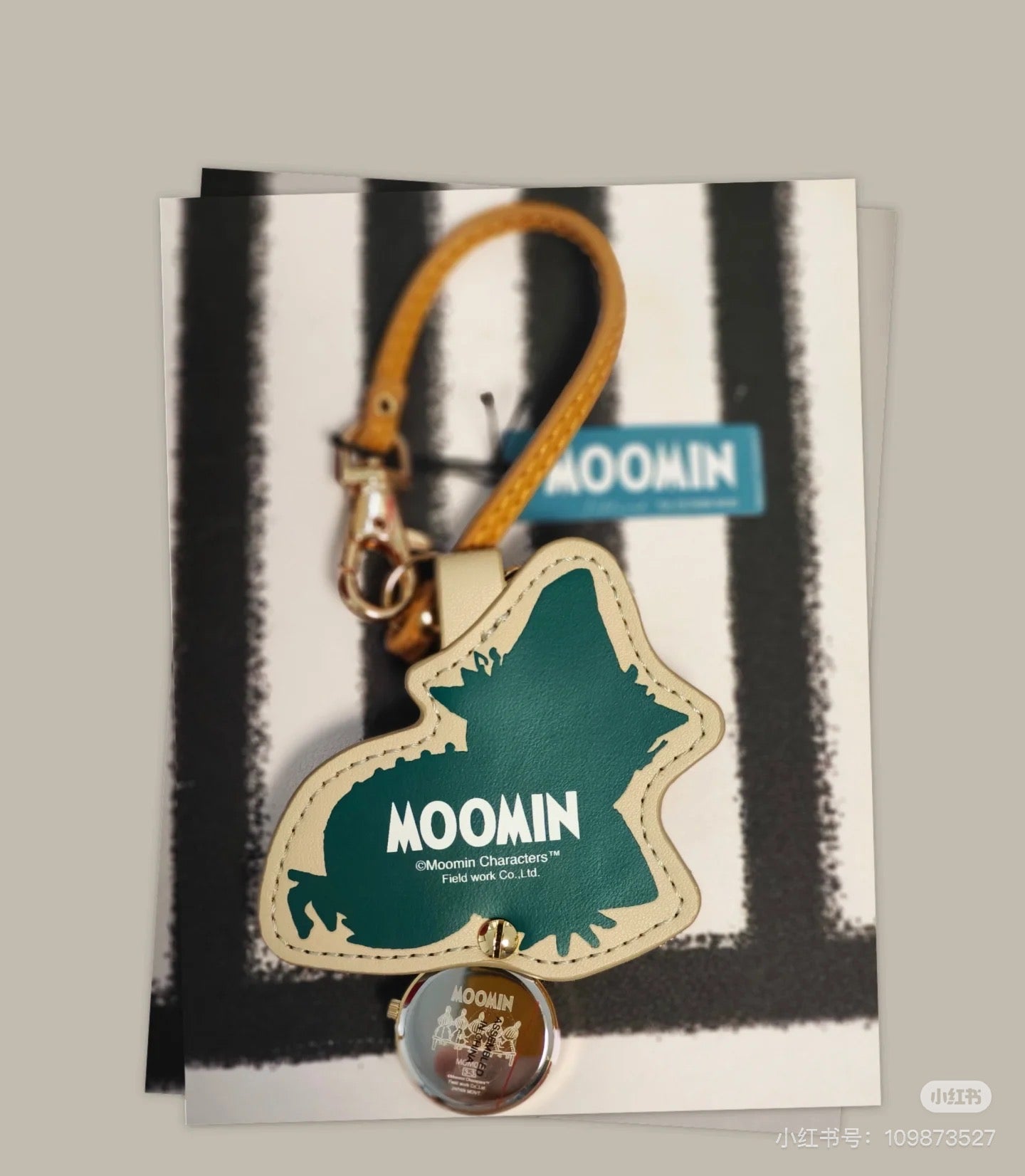 Moomin|A strap keychain watch with a die-cut pouch watch|17.5cm 9×7.5cm approx.