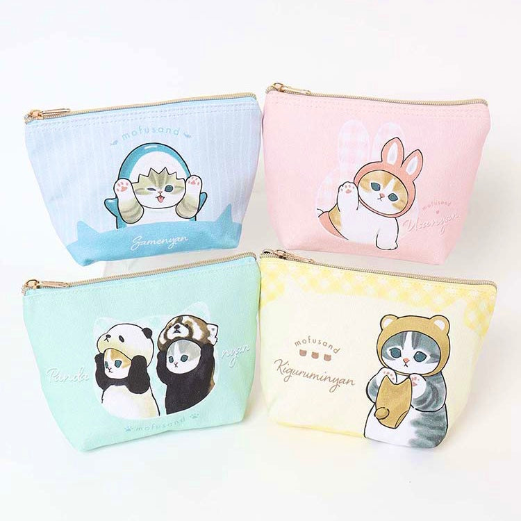 Mofusand|Cotton pouch|H130×W200×D65mm approx.