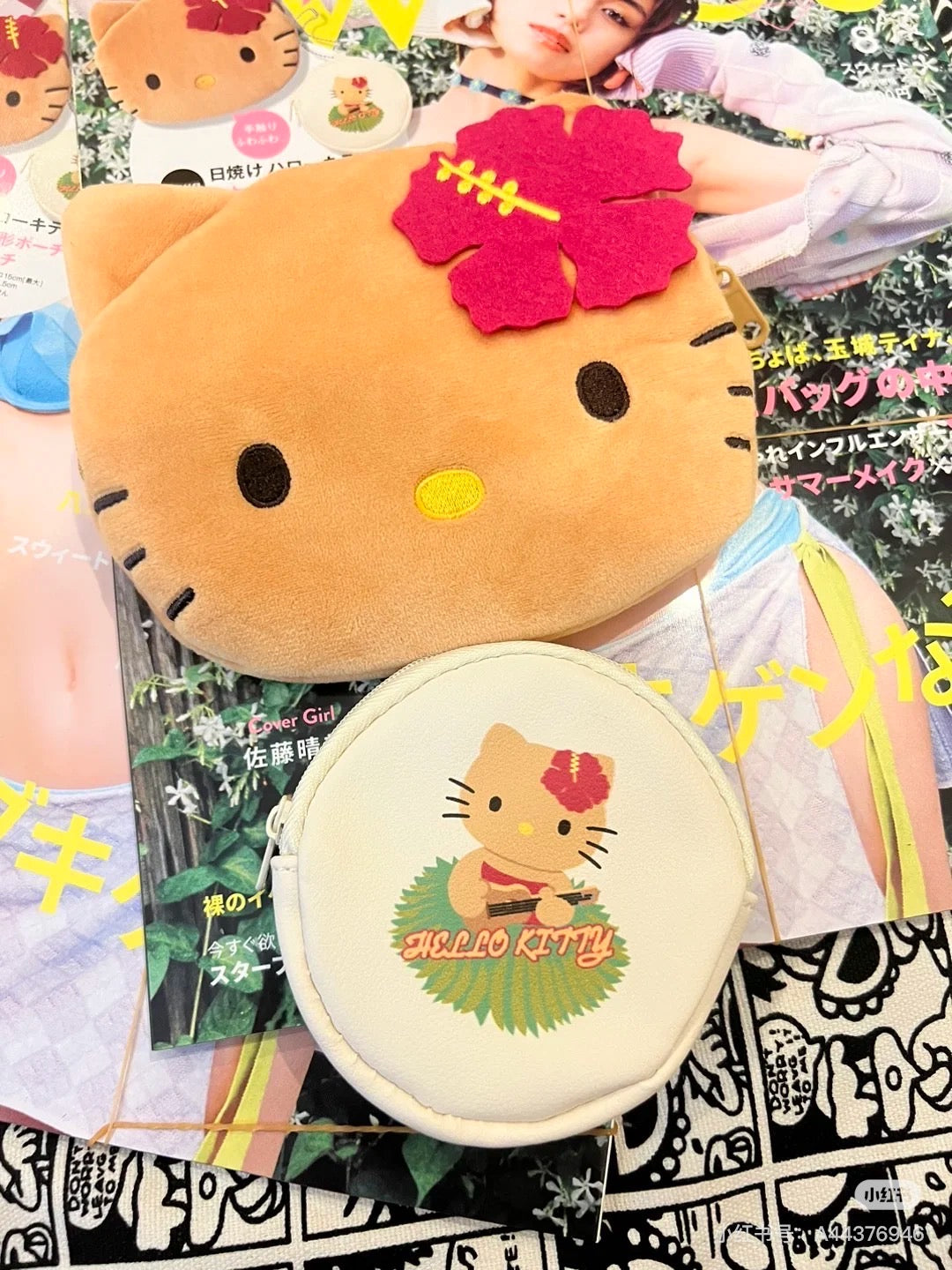 HelloKitty凯蒂猫|黑皮kitty杂志款化妆包?零钱包组