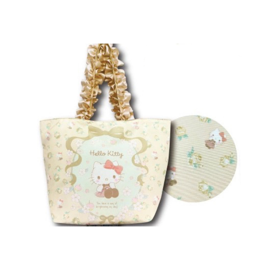 Sanrio|Hello Kitty时尚褶边系列托特包