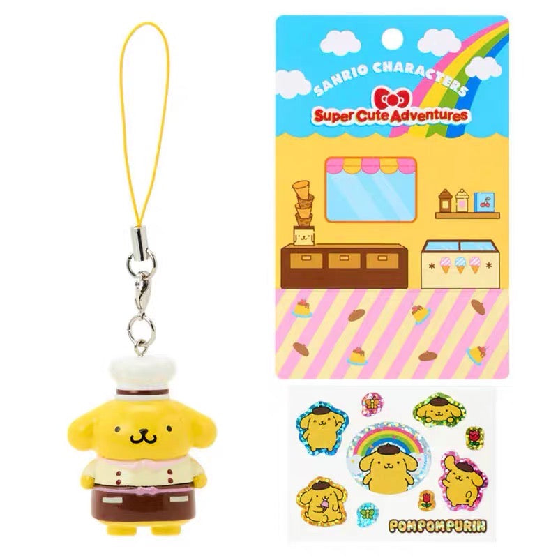 Sanrio|Supercute Adventures My Dream Smartphone Strap & Sticker Set|3.3×2.3×4cm approx.