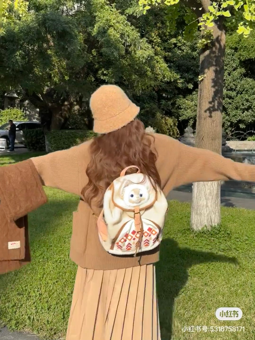 Disney SH|小小梦想家系列毛茸茸贝儿多功能双肩包/书包/大容量耐装