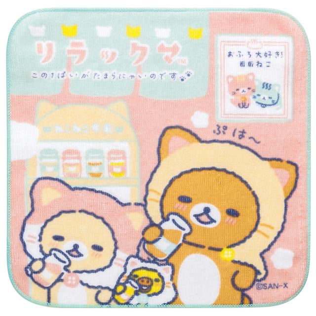 Rilakkuma轻松熊|泡汤/泡温泉系列可爱角色小方巾/小手帕|210×210mm