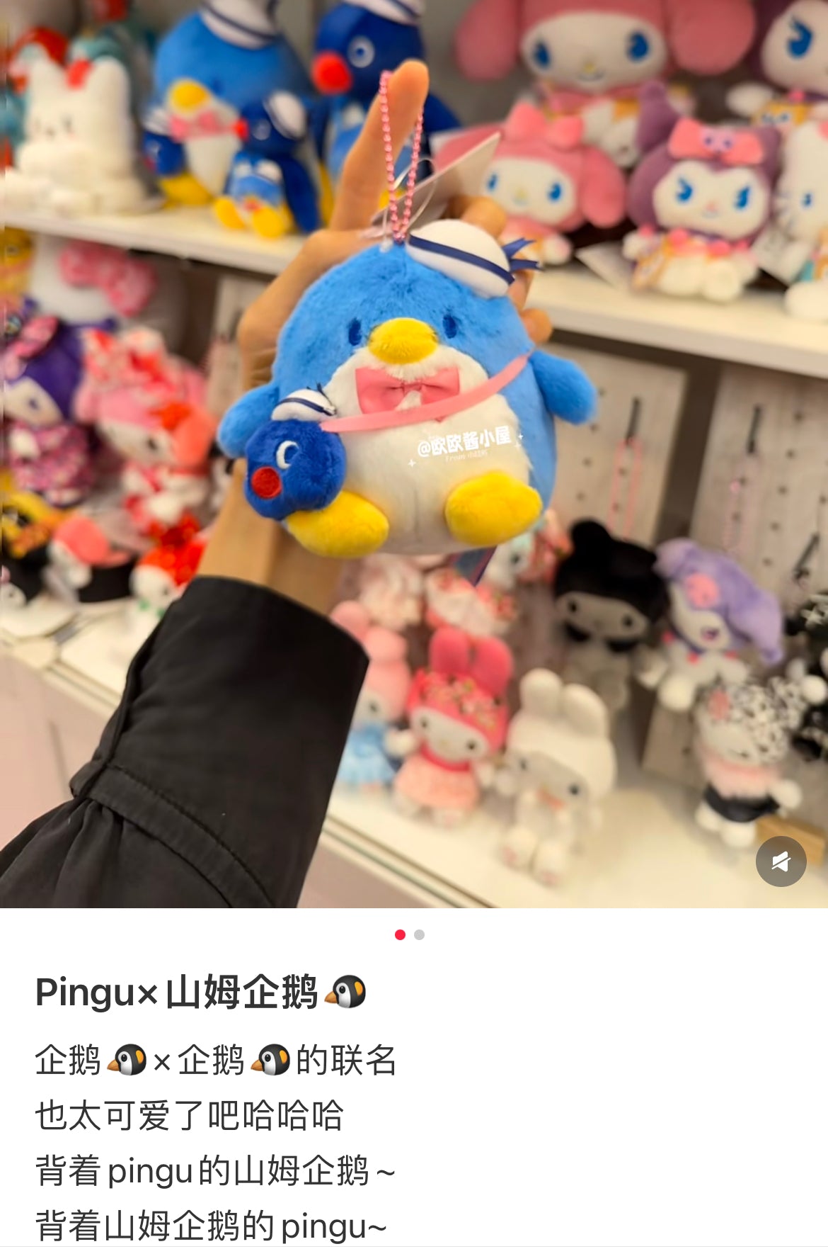 Sanrio|Tuxedosam x Pingu 45th Anniversary Mascot Holder /Plush Keychain|10.0 x 12.0 x 11.0cm approx.