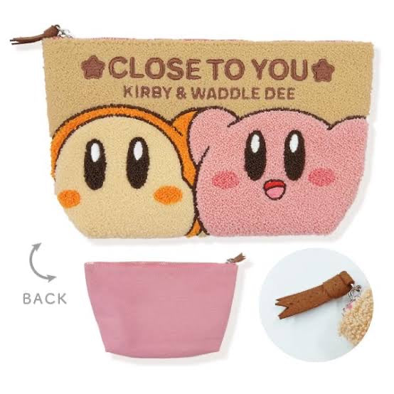 Kirby|we love Kirby限定毛绒绒刺绣植绒大容量化妆包|约W28cm×18cm×4cm