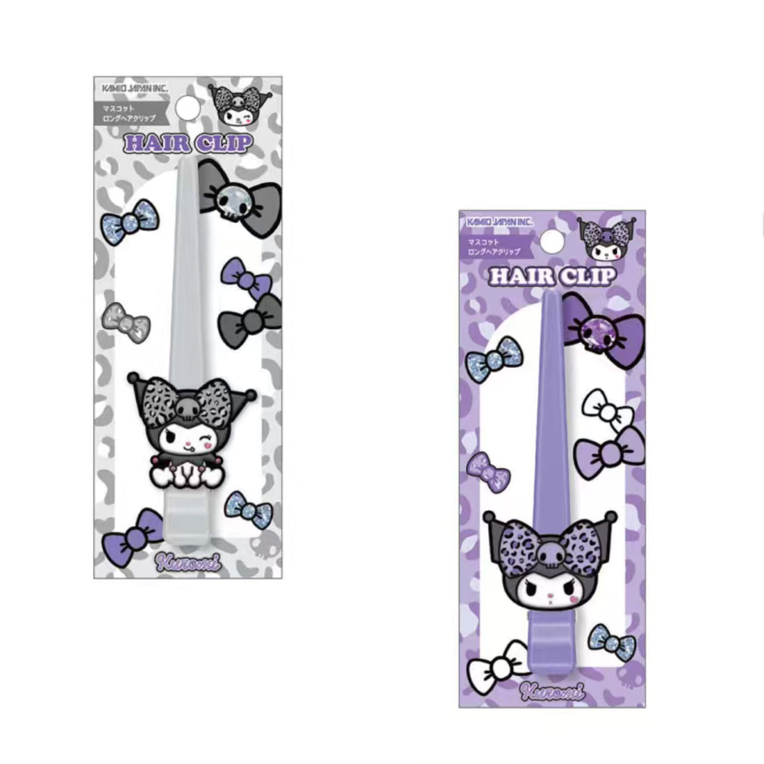 Sanrio|Kuromi Gal Art Big Ribbon Leopard Long Hair Clip|125×50×20mm approx.