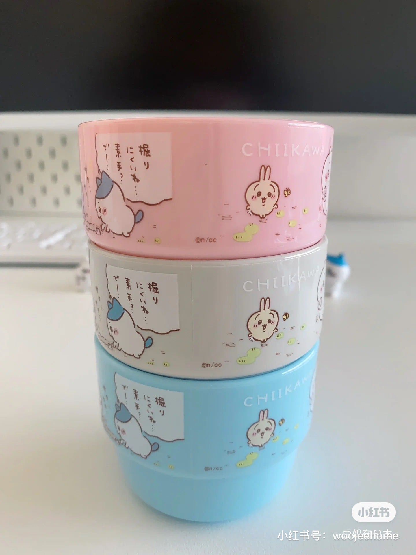 Chiikawa 吉伊卡哇|三合一3小只可爱耐摔便携叠叠杯/漱口杯/野餐杯/洗碗机可用/正反都可爱|230ml×3個