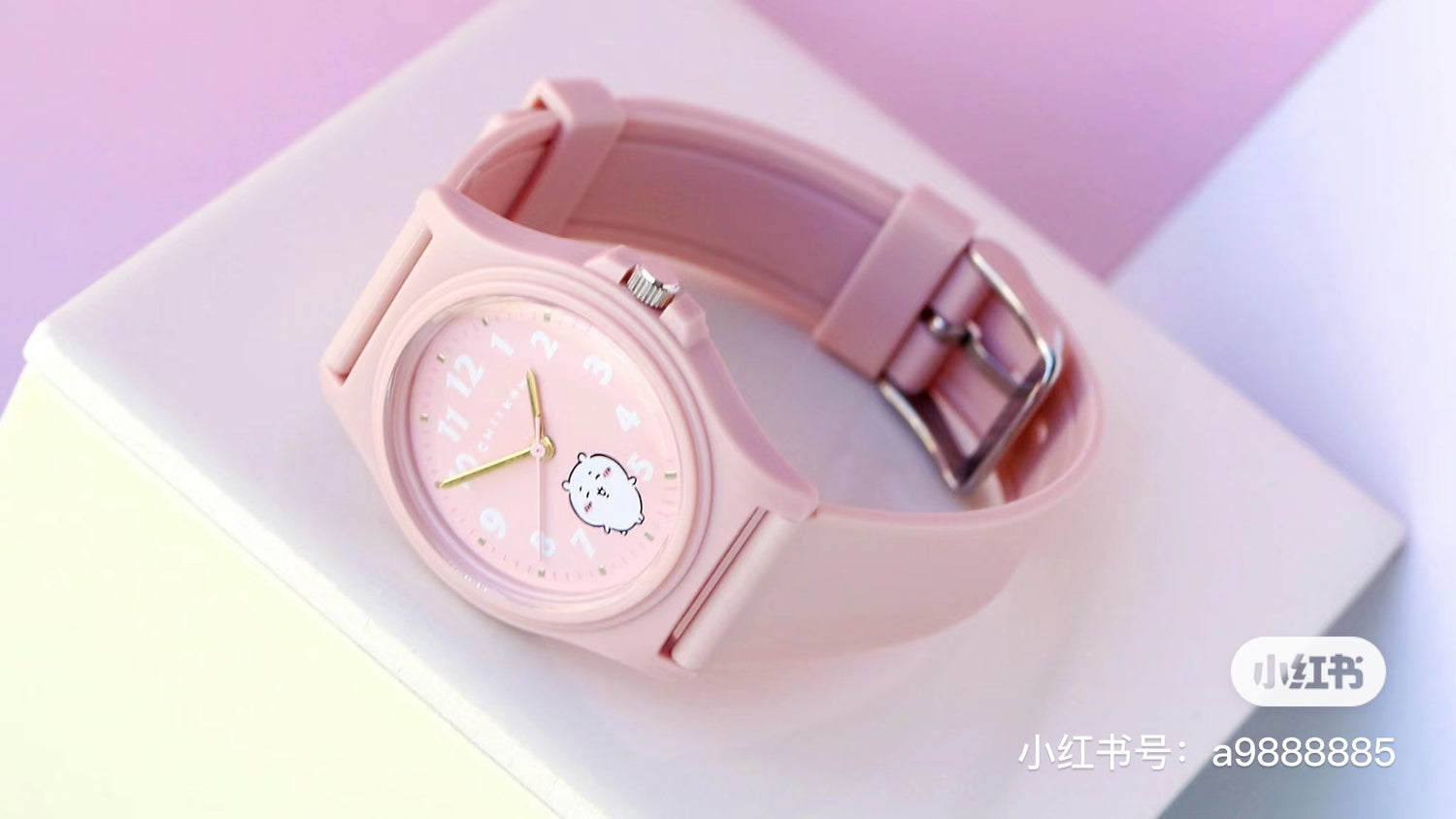 Chiikawa 吉伊卡哇|每次看时间都能看到宝宝/可爱角色清新马卡龙色PVC手表|约H238 x W18
