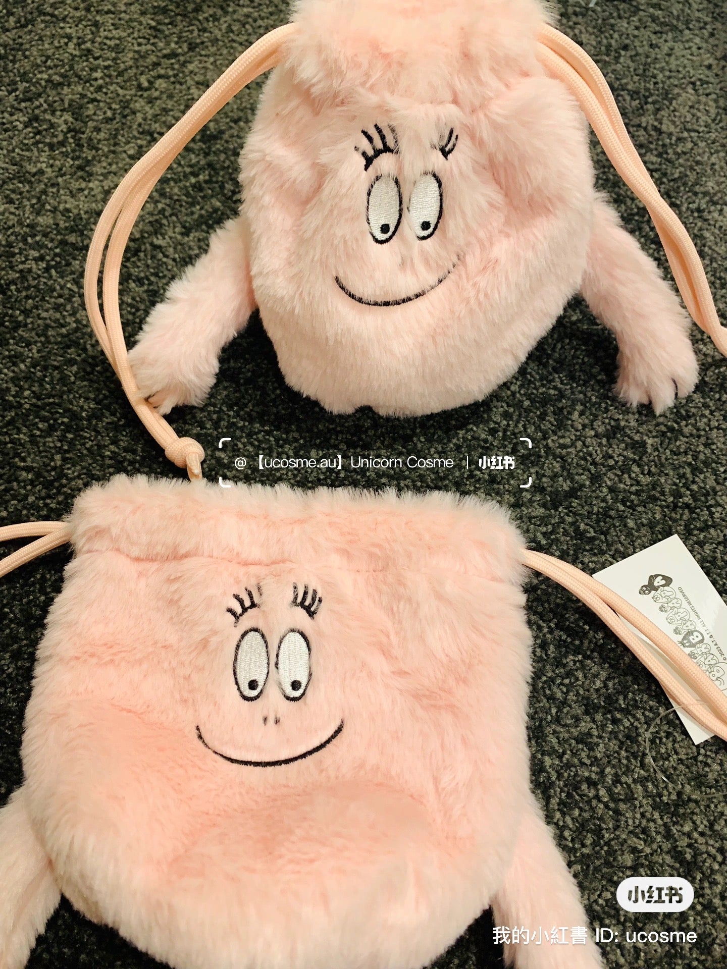 Barbapapa巴巴爸爸|搞笑柔软巾着/束口袋/质感很可|約 W16.5×H16×D5cm