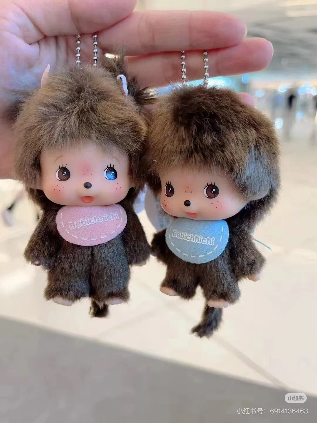 【limit 1】Monchhichi|Big Face Bebichhichi Mascot Holder /Plush Keychain| 9.7 x 5.8 x 4.7 cm approx.