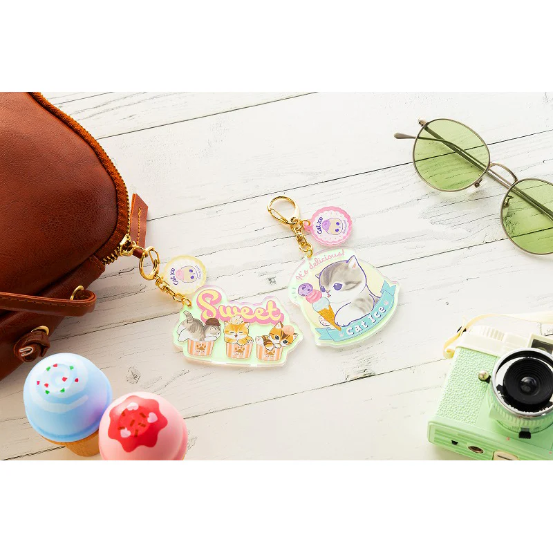 Mofusand|Ice Cream Nyan Acrylic Keychain/Keyring|67×62×3mm approx.