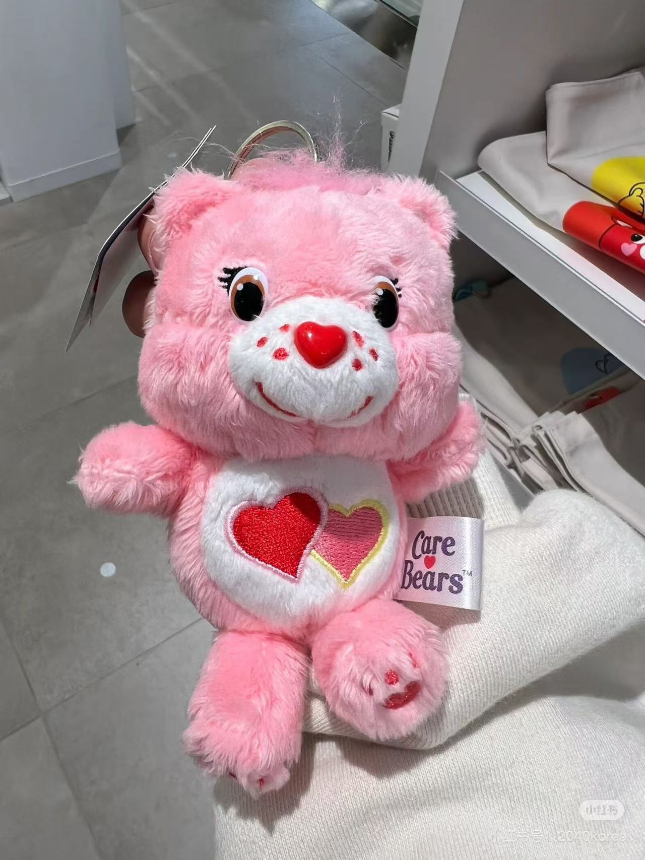 Care Bears| Love A Lot Bear Nakajima Mascot Holder /Plush Keychain|100×140×70mm approx.