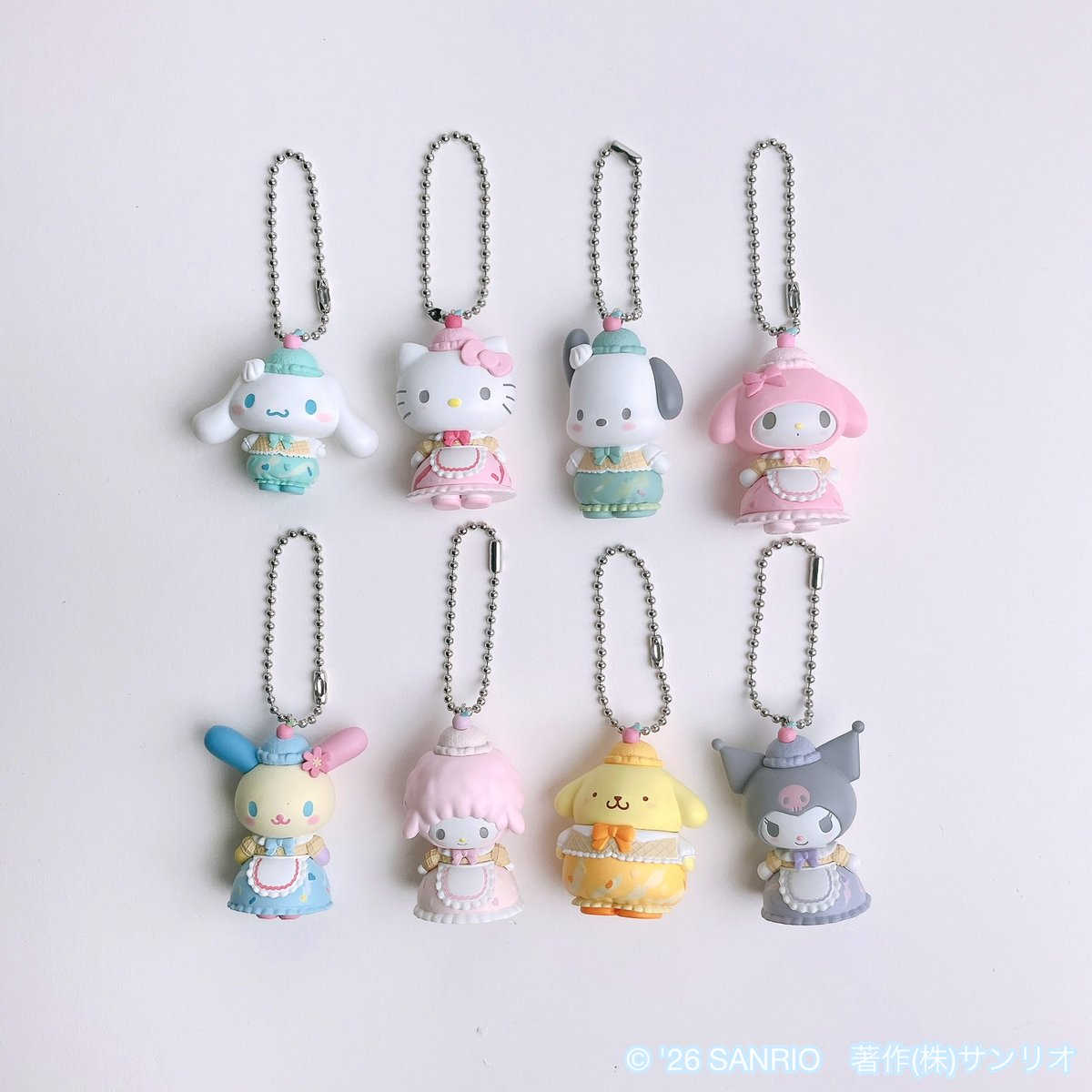 Sanrio|Dreamy Ice Cream Mascot Charm Keychain mystery bag/blind box/All 8 types|1pcs