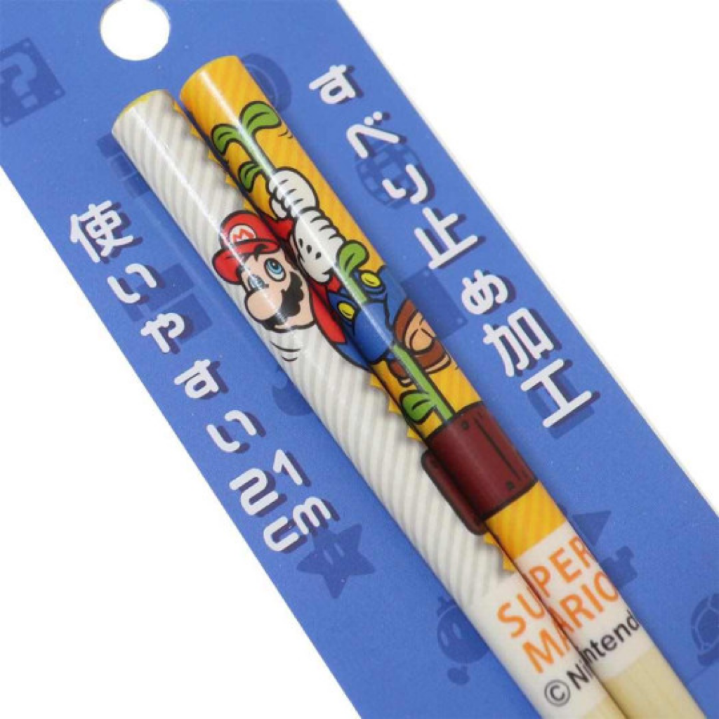 Nintendo任天堂|Mario Bamboo Chopsticks 21cm / Super Mario Brothers超级马里奥竹制筷子|约长210mm