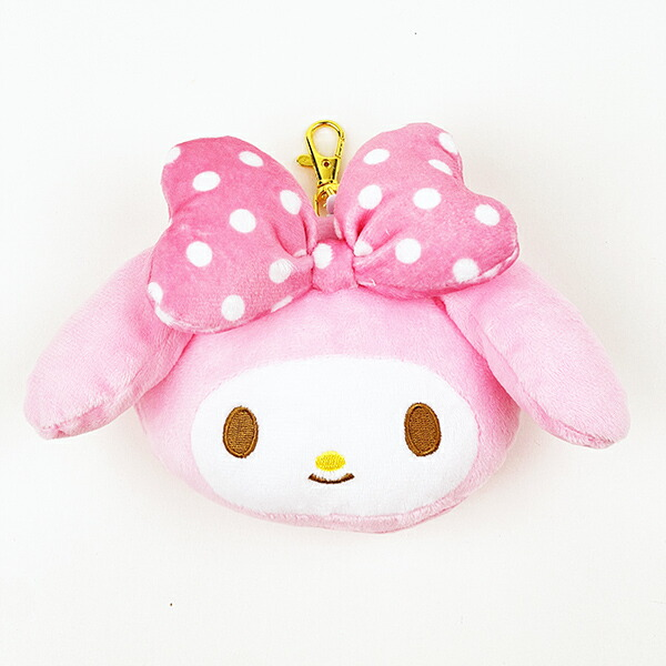 Sanrio|Sanrio|Plush Big Face Telescopic Ticket Card Holder/Keychain|11.2 x 13.3 x 4 cm approx.