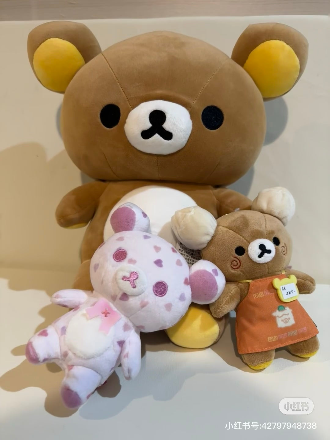 Rilakkuma轻松熊|1+5Colors Plush粉色爱心毛绒玩偶/公仔|約H125 x 110 x 60mm