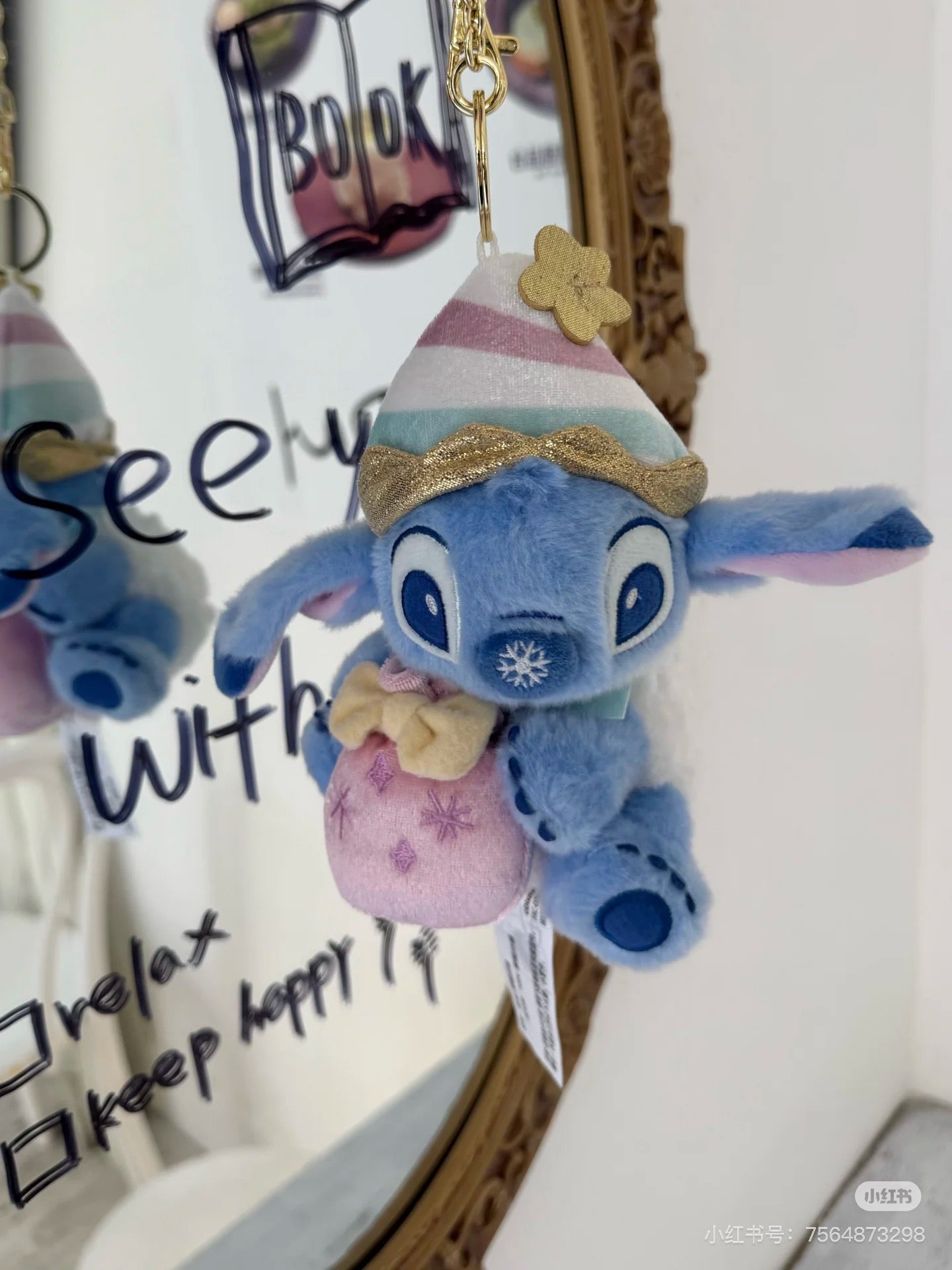 Disney SH|冬日限定Stitch史迪奇雪人系列抱礼物袋毛绒玩偶挂件/包挂