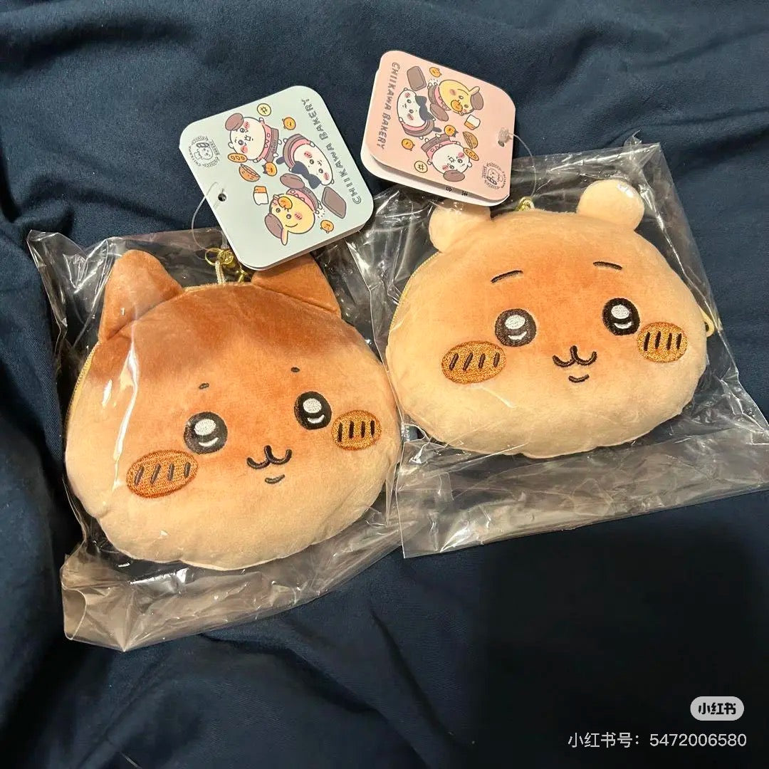 Chiikawa 吉伊卡哇|Face-shiped Mini Pouch / Chiikawa Bakery Bread-like面包店系列软乎乎脸型可爱角色零钱包挂件/包挂/耳机保护收纳包|约H115×W130×D40mm