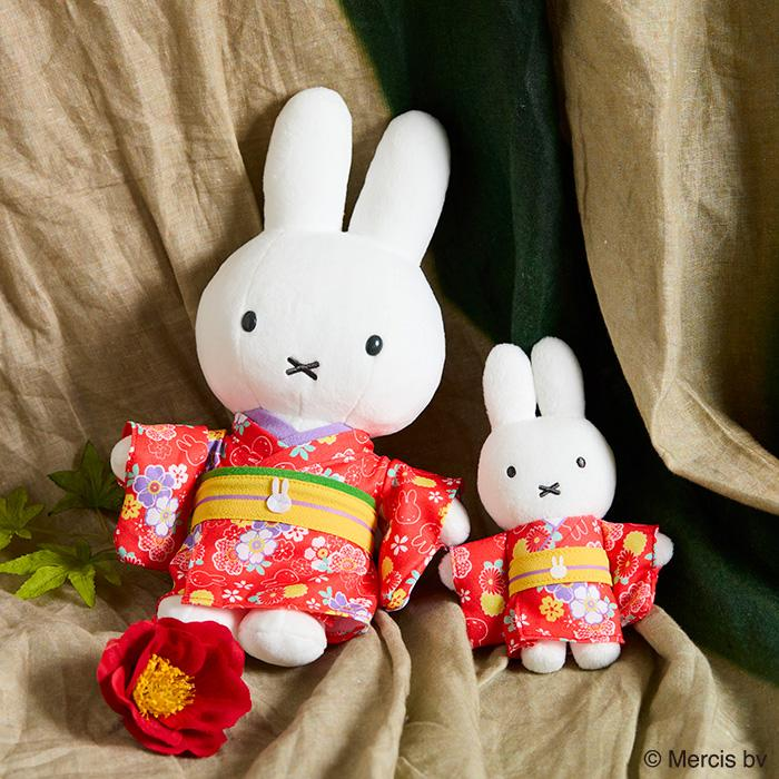 Miffy|Kimono Flower Mascot Holder /Plush Keychainr|H17×W11.5×D4.5cm approx.
