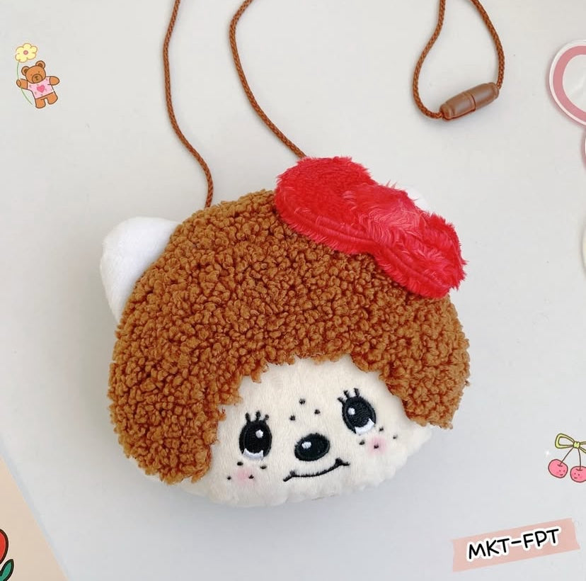 Monchhichi|Monchhichi × Sanrio Mascot Neck Pouch - Hello Kitty|123×130×50mm approx.