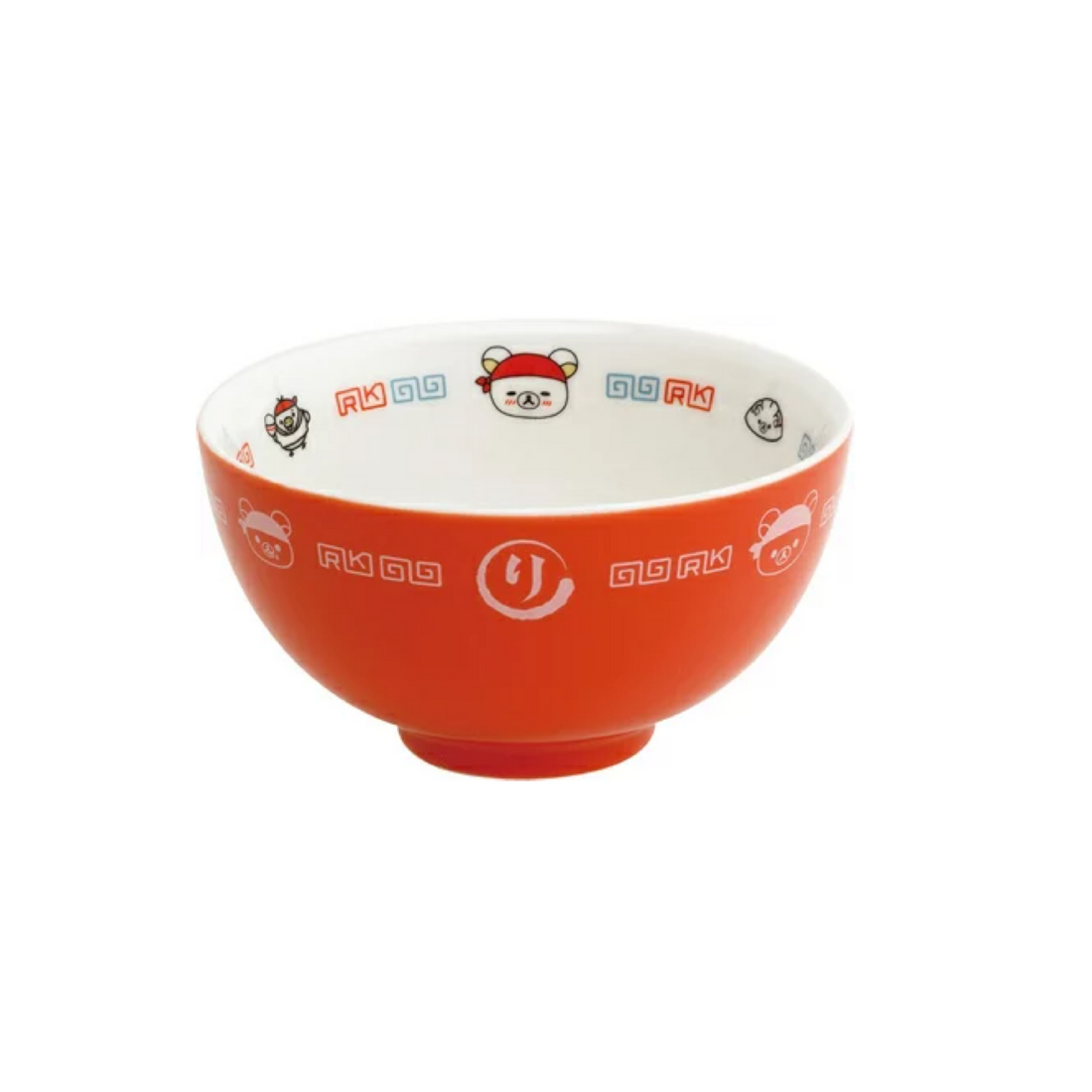Rilakkuma轻松熊|San-X Rice Bowl - Rilakkuma / Anytime Ramen拉面店系列可爱图案陶瓷小饭碗/微波炉可用|约80×Φ110mm