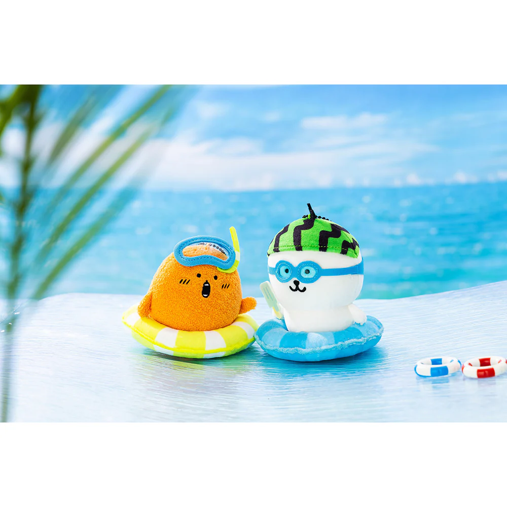 Nagano嘲讽熊|Market Petit Mini Mascot游泳圈薯饼可乐饼毛绒挂件/包挂|约H95×W100×D100mm