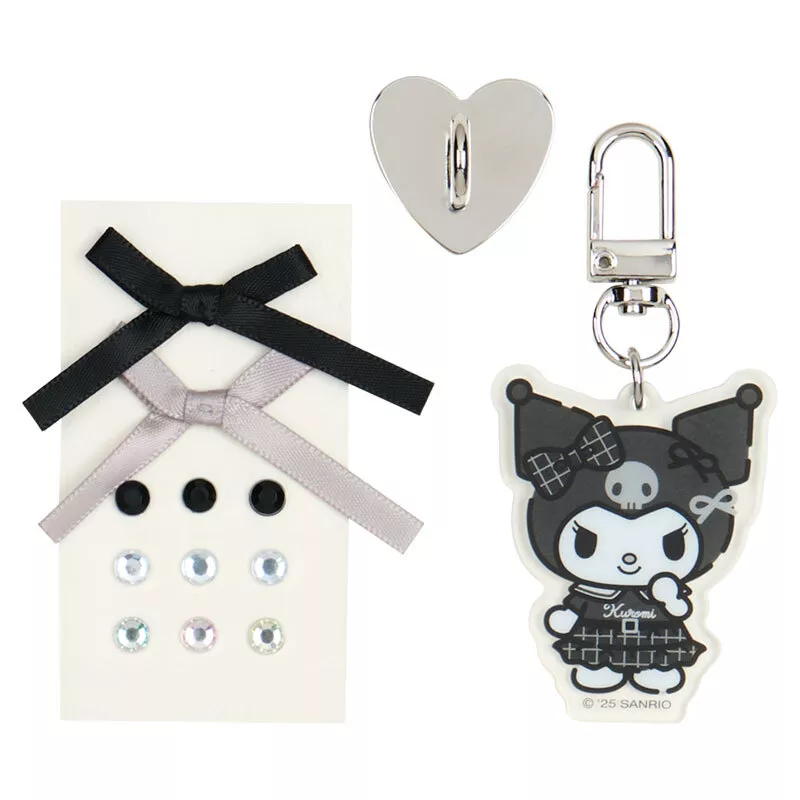 Sanrio三丽鸥|Charm Decoration Set Monotone黑白印象系列手机吊饰装饰DIY套装|约 5.5×1×12cm