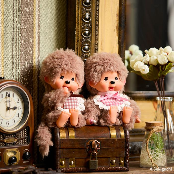 Monchhichi|Fluffy Curly-haired Sweet Brown Plush Dolls/Plush Toy|H19×W13×D7.5cm approx.