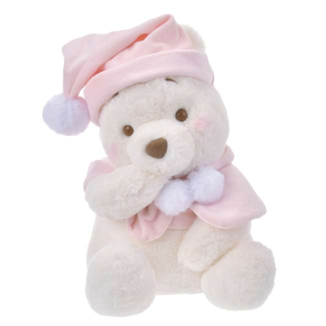 Disney迪士尼|Plush Toy (M) - Pooh / White Pooh Fruit Latte Color Cape Pink东迪冬日限定水果拿铁色睡衣睡帽斗篷系列噗噗维尼软乎乎坐姿毛绒玩偶/公仔/M号|约33×25×25cm