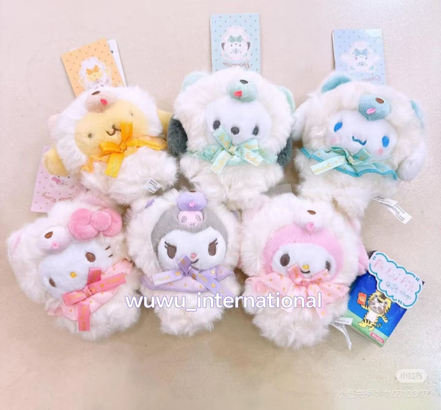 Sanrio|Fluffy Doll Mascot Holder /Plush Keychain|12×8×13cm approx.