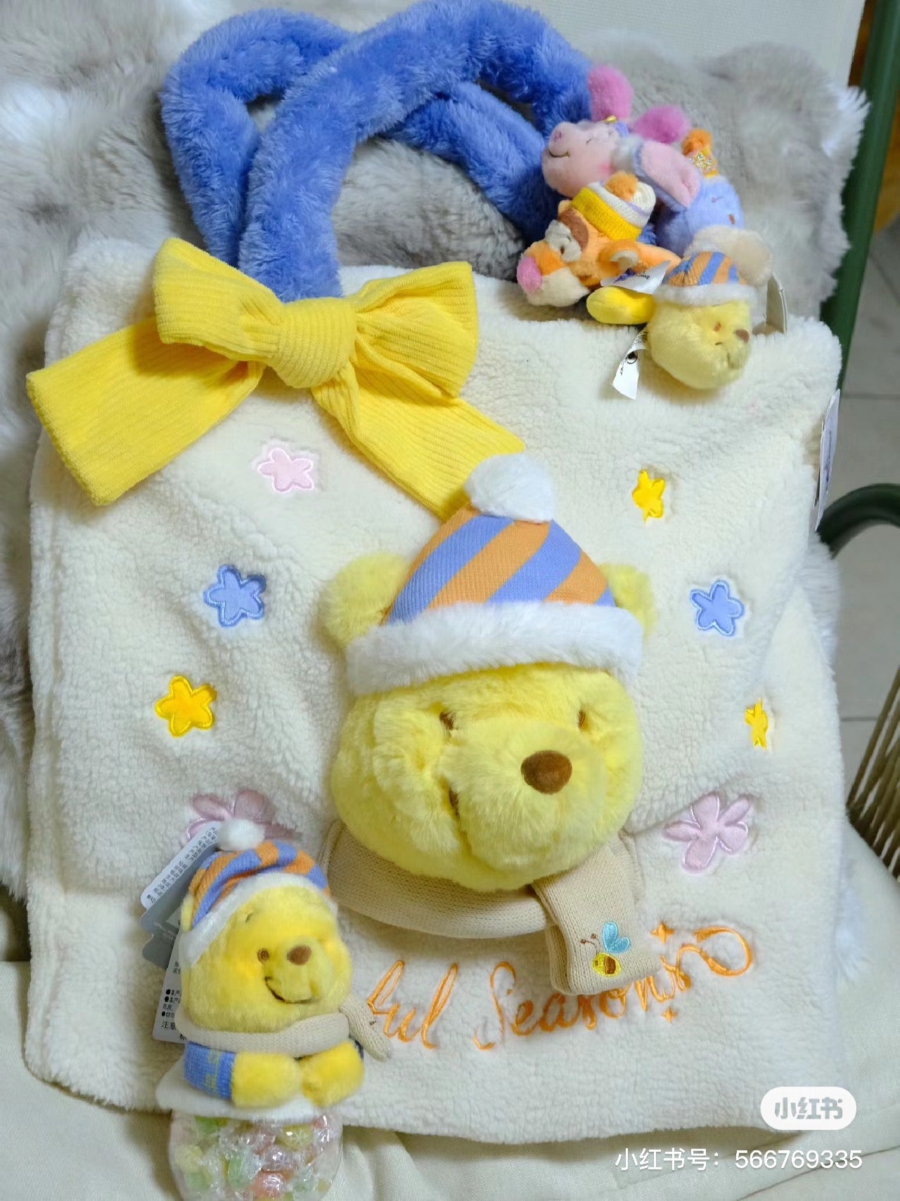 Disney SH|winnie the pooh冬日噗噗发圈4枚组
