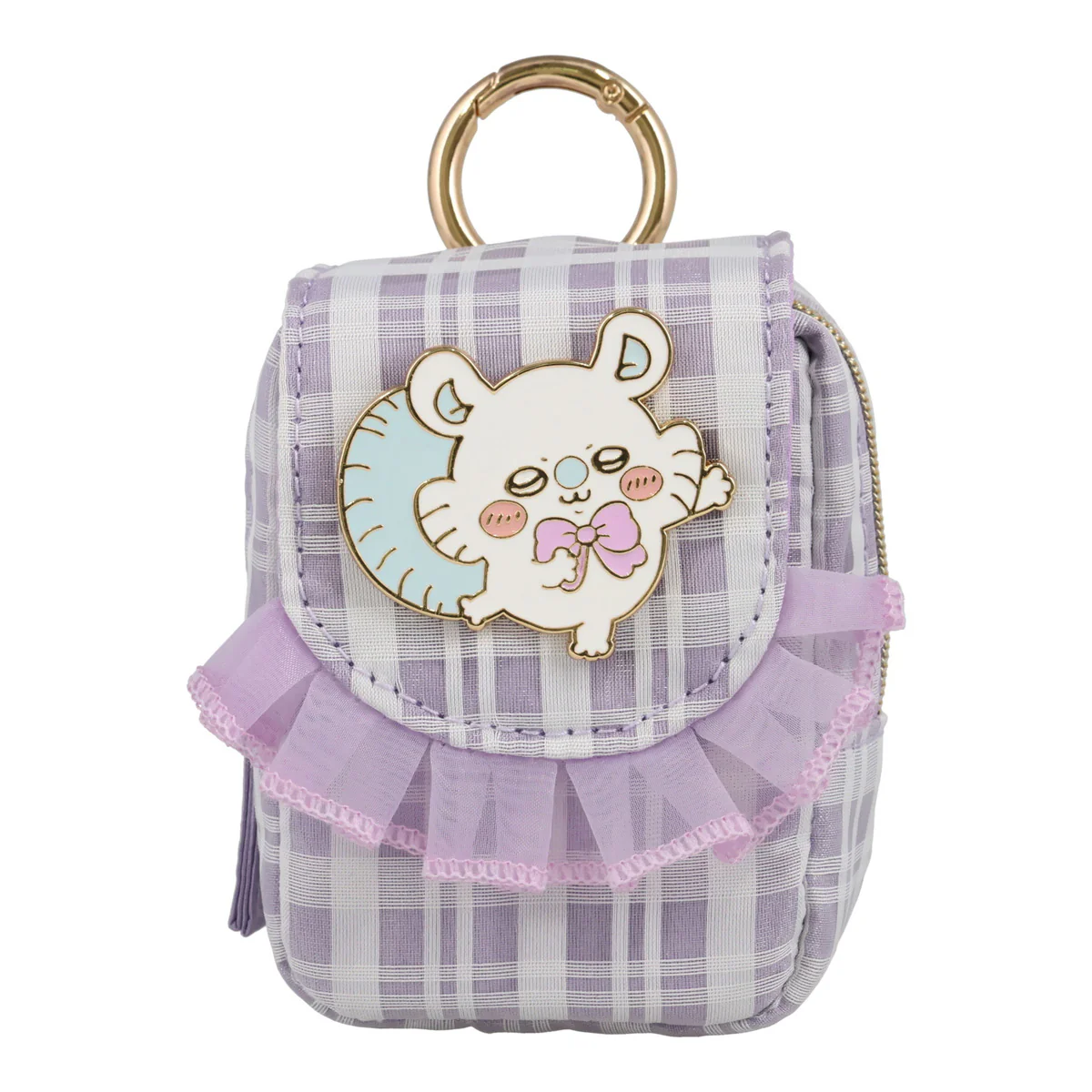 chiikawa|Check Series Mini Pouch with Carabiner|H90 x W65 x D40mm approx.