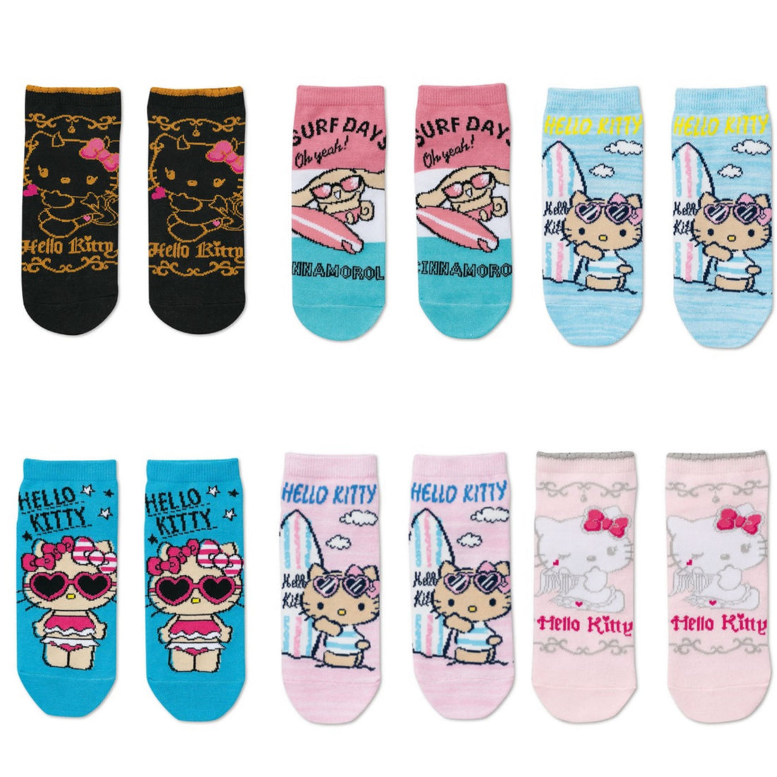 Sanrio三丽鸥|Avail联名黑皮系列可爱角色袜子|约23-25cm