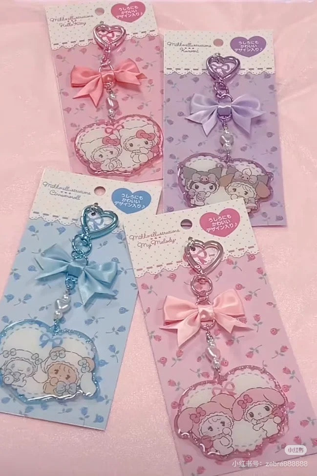 Sanrio|Mikko Illustrations Characters Acrylic Keychain|7.5cmx 5cm approx.