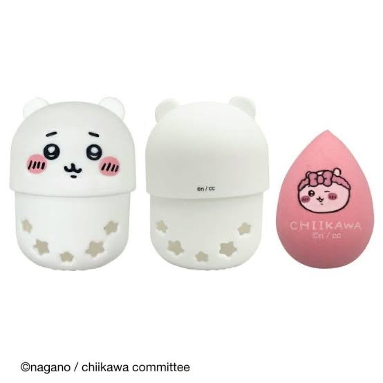 Chiikawa 吉伊卡哇|可爱角色美妆蛋/彩妆蛋?收纳盒|約直径57×H82mm